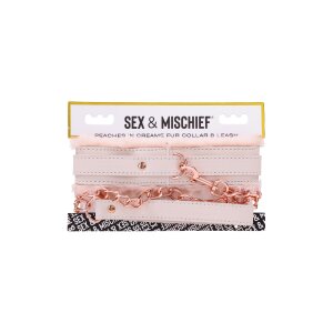 Peaches n creame - fur collar & leash