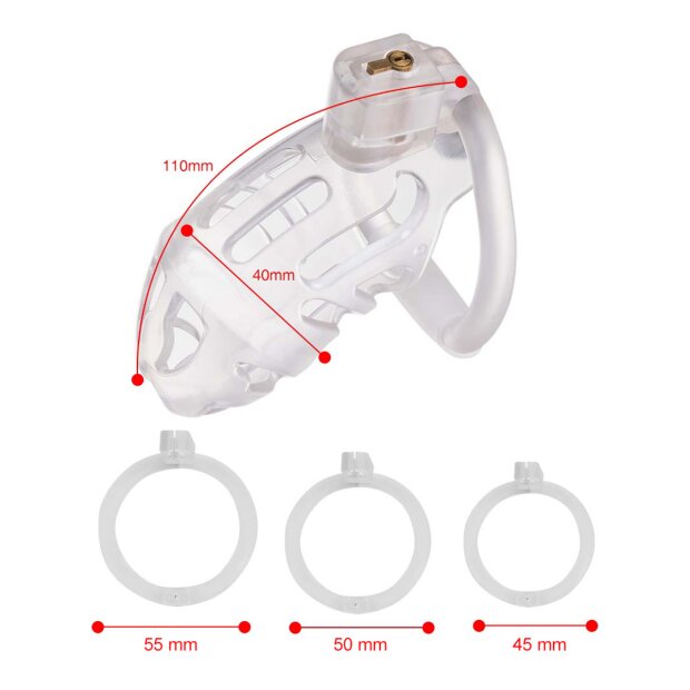 Sevanda Plastic Penis Chastity Cage - Transparent