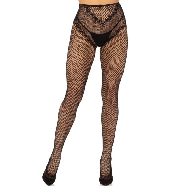 Leg Avenue Collants résille sans entrejambe Noir One Size