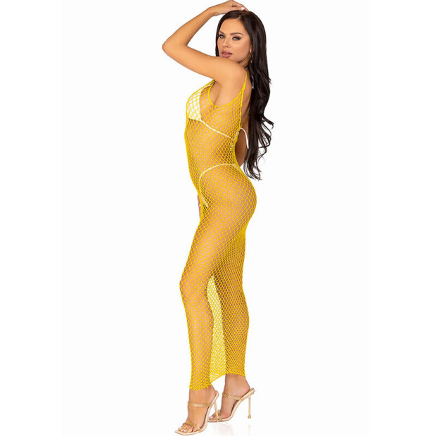 Leg Avenue Ankle-length mesh dress One Size Yellow