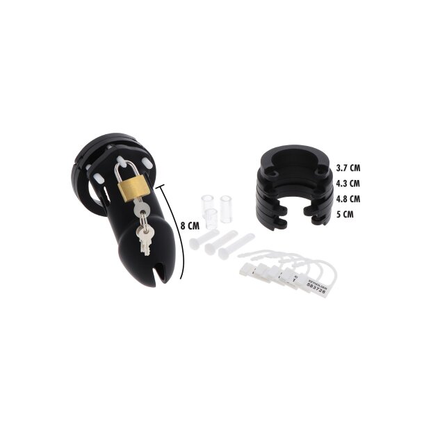 Hidden Desire Extreme Silikon Keuschheits-Käfig Größe L schwarz