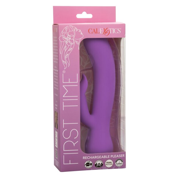 CalExotics First Time Rechargeable Pleaser Rabbit Vibrator Lila 21 cm