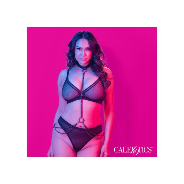 CalExotics Euphoria Collection Plus Size Collier à Chaîne et Laisse noir