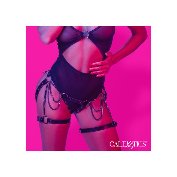 CalExotics Euphoria Collection Thigh Harness With Chains Black