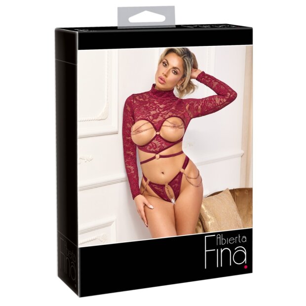 Abierta Fina Open Top & Thong red M
