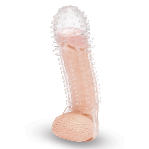 Size-Up Clear View Textured Penis Extender with Ball Loop