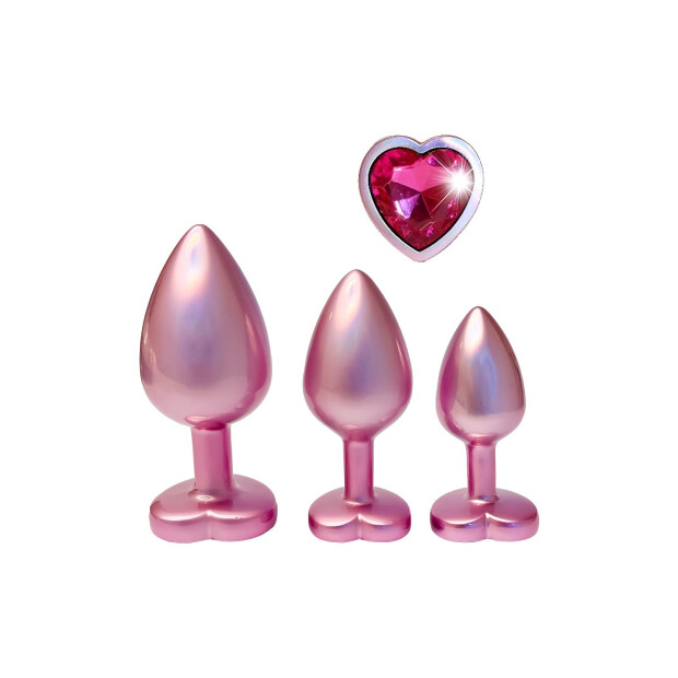 Dream Toys Gleaming Love Pearl Pink Plug Set Analplugs Rosa 3 Teilig
