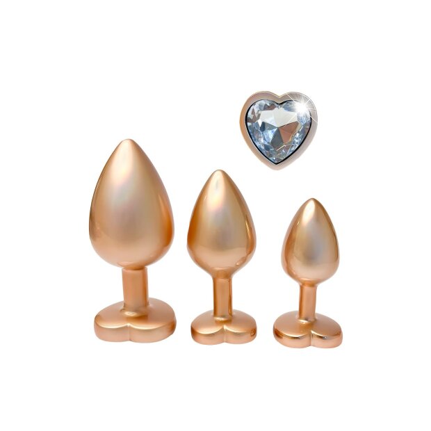 Dream Toys Gleaming Love Pearl Gold Plug Set Analplugs Gold 3 Teilig