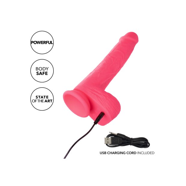 CalExotics Stud Rechargeable Rumbling Thrusting Vibrator Pink 17,75 cm