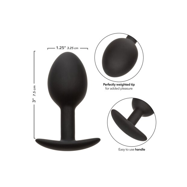 CalExotics Weighted Silicone Plug Analplug Schwarz ⌀ 3,25 cm
