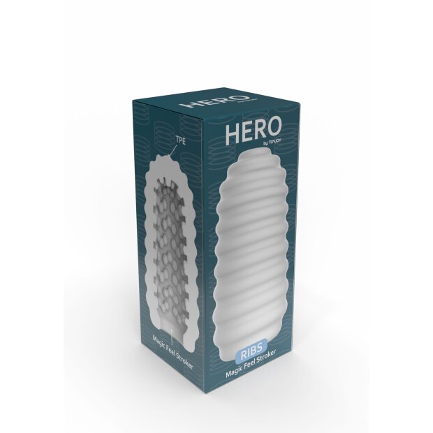 ToyJoy Hero Medium Masturbator Ribs White