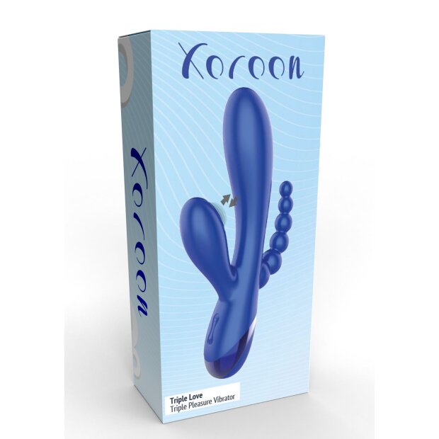XOCOON Triple Love Vibrator Spezialvibrator Blau 19 cm ⌀ 3,5 cm
