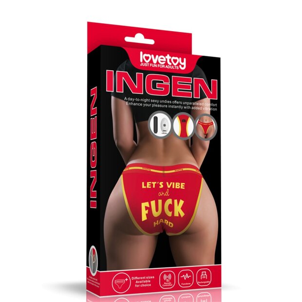 LoveToy Fuck Printed Vibrating Sexy Panties Red