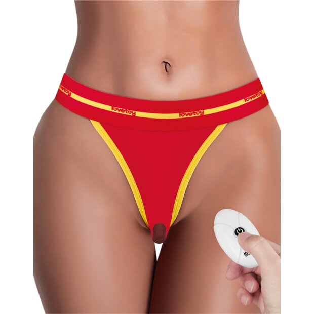 LoveToy Fuck Printed Vibrating Sexy Panties Red
