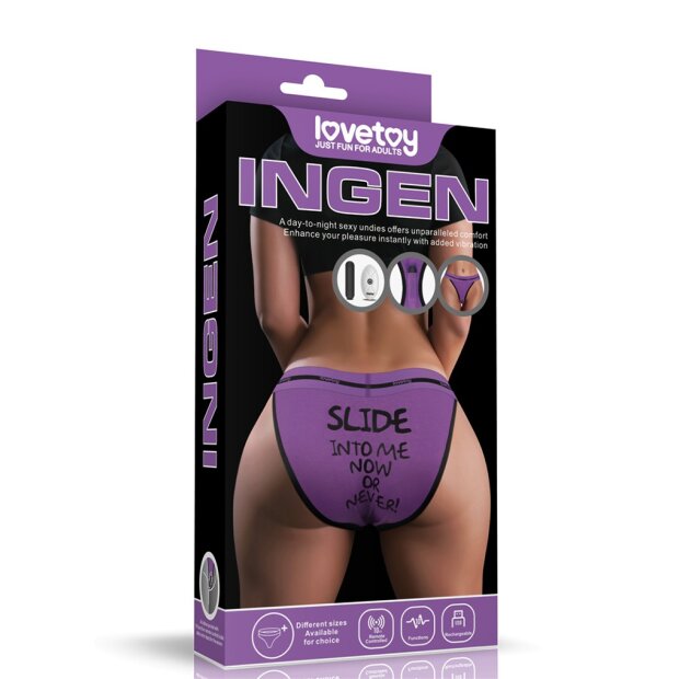 Lovetoy Slide Printed Vibrating Sexy Panties Panty Vibrator Lila One Size