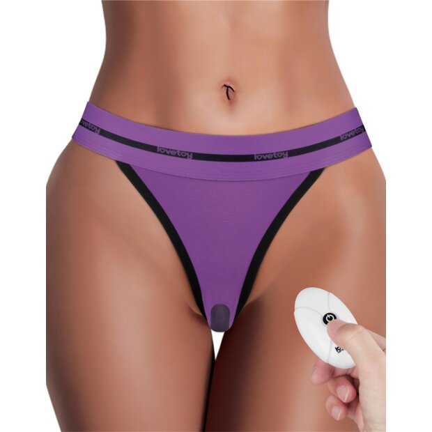 Lovetoy Slide Printed Vibrating Sexy Panties Panty Vibrator Lila One Size