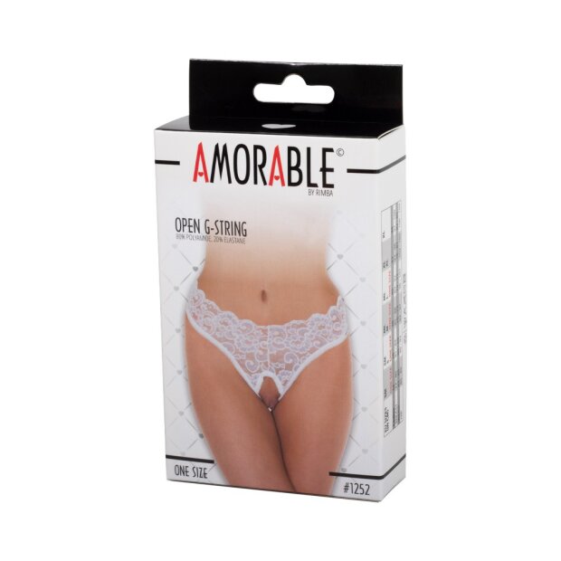 Amorable G-String mit offenem Schritt Weiß One Size