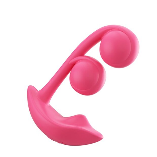 HoneyPlayBox Melody-Pressure Sensing App-Controlled Twin Balls Clit& G-spot Vibrator Magenta