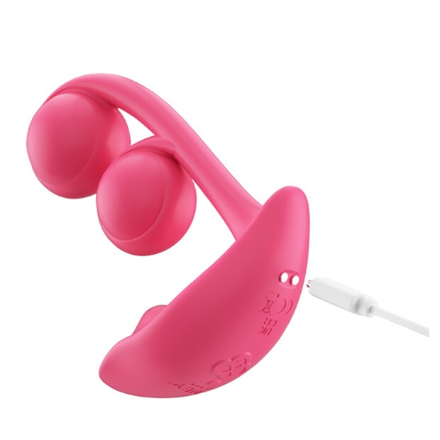 HoneyPlayBox Melody-Pressure Sensing App-Controlled Twin Balls Clit& G-spot Vibrator Magenta
