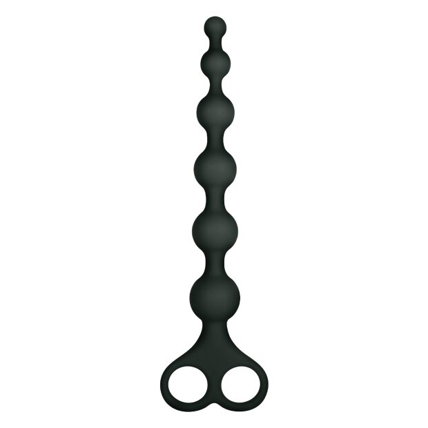 NMC 8 Inch Ribbed Silicone Anal Beads Black