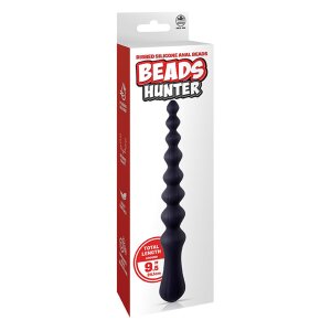 NMC 9.5 Inch Ribbed Silicone Anal Ball Beads Black