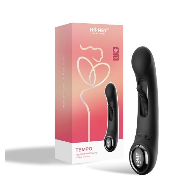 HoneyPlayBox - Tempo-Pressure Sensing App-Controlled Kinky Finger Tapping G-spot Vibrator Black