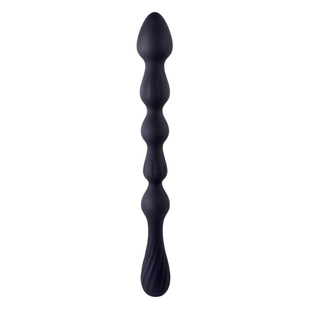 NMC 10,5 Inch Ribbed Silicone Anal Ball Beads Black