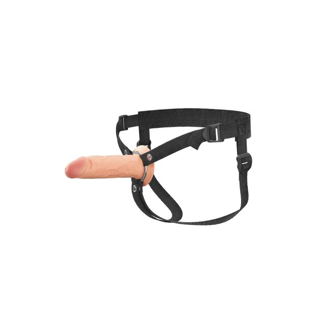 FANTASY X-TENSIONS ELITE 6" SILICONE HOLLOW STRAP-ON - DUAL DENSITY  LIGHT