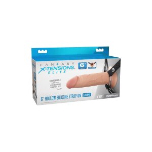 FANTASY X-TENSIONS ELITE 6" SILICONE HOLLOW STRAP-ON...