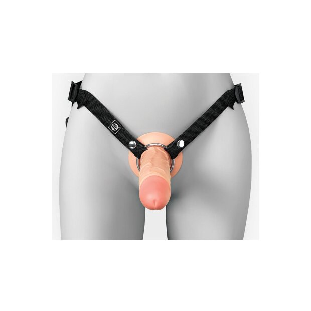 Pipedream FANTASY X-TENSIONS ELITE SILICONE HOLLOW STRAP-ON Beige 17,5 cm Taille 135 cm
