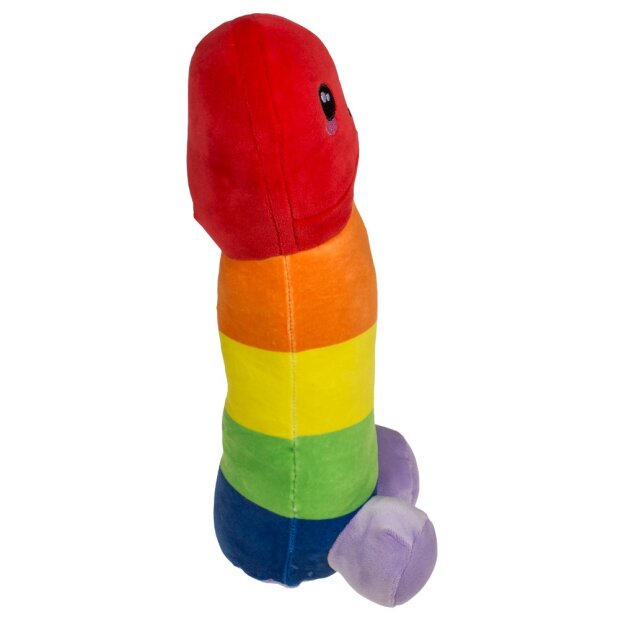Plüsch-Penis Regenbogenfarben 30 cm