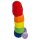 Plüsch-Penis Regenbogenfarben 30 cm