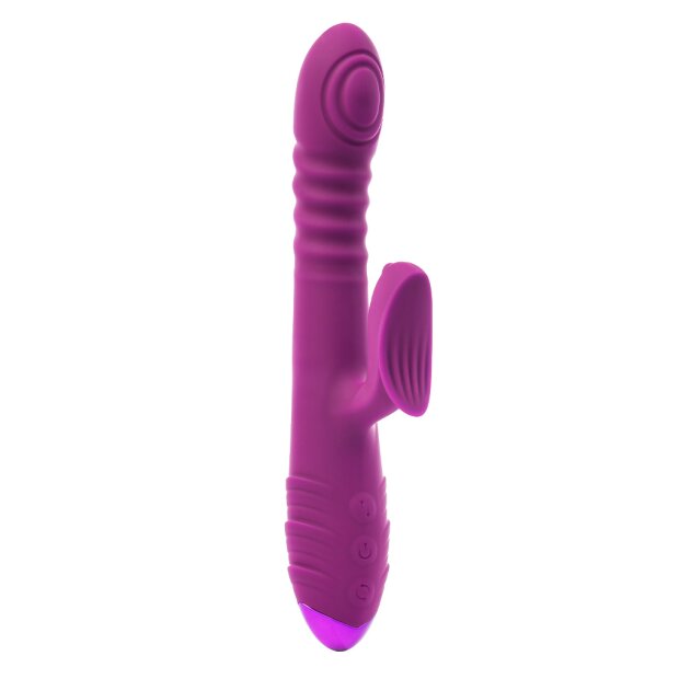 Rimba Stockholm Vibrator mit Klitorisstimulation Lila 24,1 cm