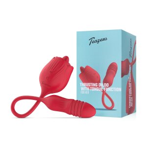 Teazers Rose Vibrator mit Klitorisstimulation Rot 34,5 cm