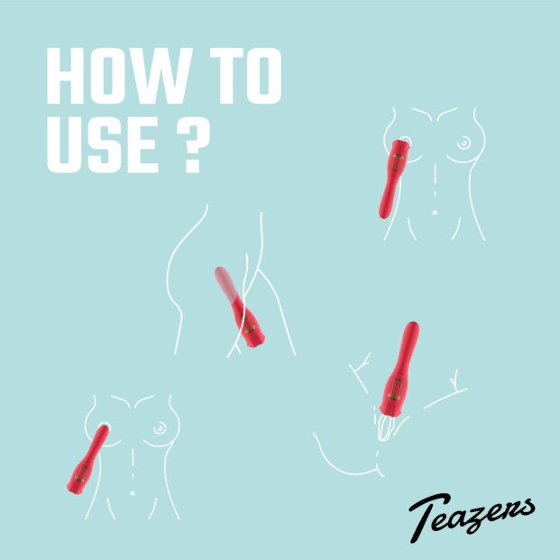 Teazers Vibrator with Licking Clitoris Stimulator Rot