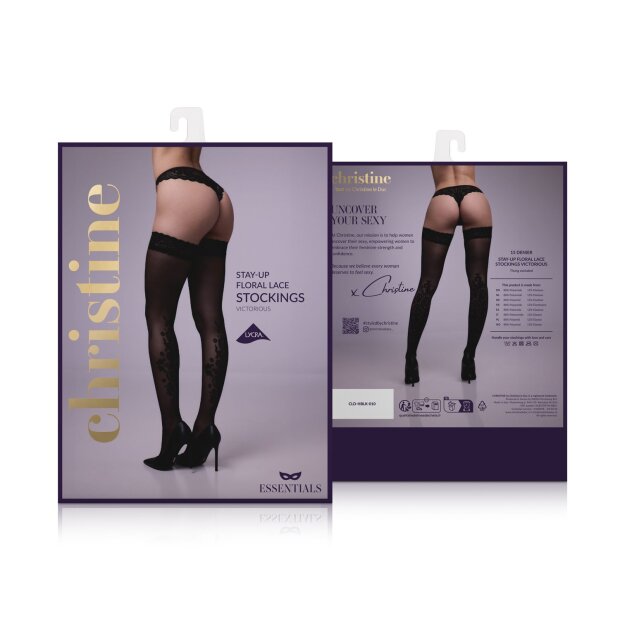 Christine Luxury Stay up stockings Victorious - black - L/XL