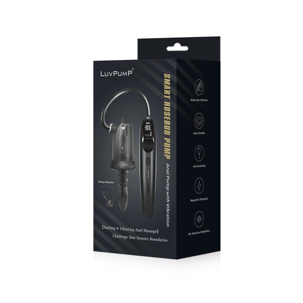 LuvPump Rosebud Smart Vibrating Pump Anal Schwarz 17,5 cm ⌀ 5,7 cm