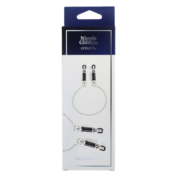 Virgite Nipple Clamps Model 20 Black Silver 2 Pieces