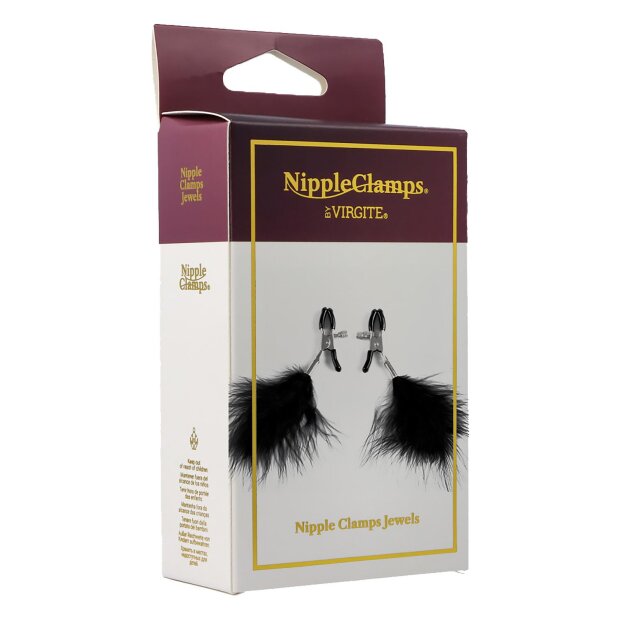 Virgite Nipple Clamps Model 38 Black Silver 2 Pieces