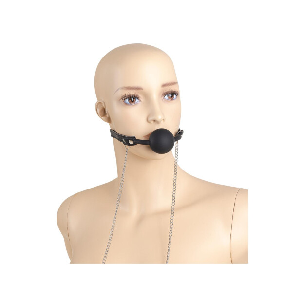 Virgite Pinces à seins avec ballgag Modèle 40 Noir Argent 2 pièces