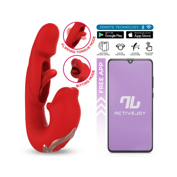 IY Mouty Vibromasseur Rabbit avec Commande par Application Rouge 17,2 cm