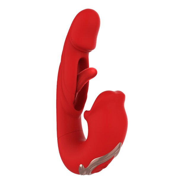 IY Mouty Vibromasseur Rabbit avec Commande par Application Rouge 17,2 cm
