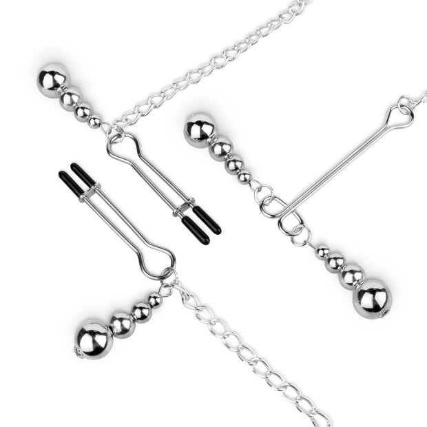 Bedroom Fantasies Nipple and Clitoris Clamps Silver