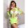 SUBBLIME Green Long Sleeve Elastic Fishnet Bodystocking One Size