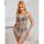 SUBBLIME Rainbow Off Shoulder Sleeveless Fishnet Bodystocking One Size