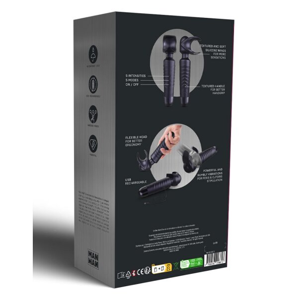 Manwam Masturbateur rechargeable 20 cm Noir