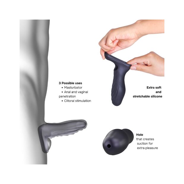 MANWAN Ryzer Penisverlängerung und weiche Masturbationshülle Schwarz 16 cm