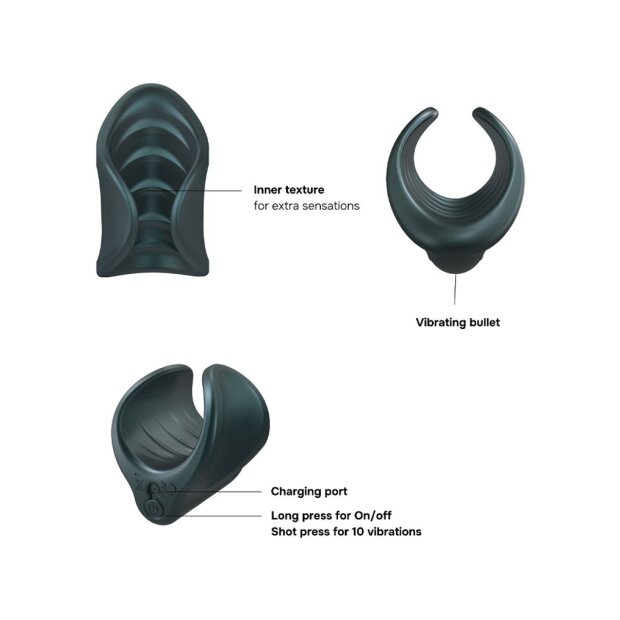 MANWAN Starter Rechargeable Masturbator Pine Grey