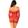 Leg Avenue Off Shoulder Long Sleeved Mesh Mini Dress Red