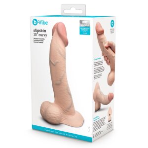 B-Vibe Slipskin Curved Cream Dildo Beige 25 cm ⌀ 5,6 cm